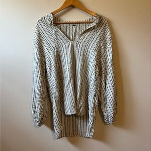 Free People “Rhythm Of The Night” Striped Peasant Tunic Top